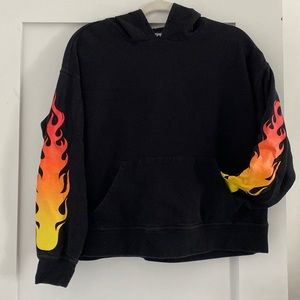 Hot Topic black flame sleeve hoodie